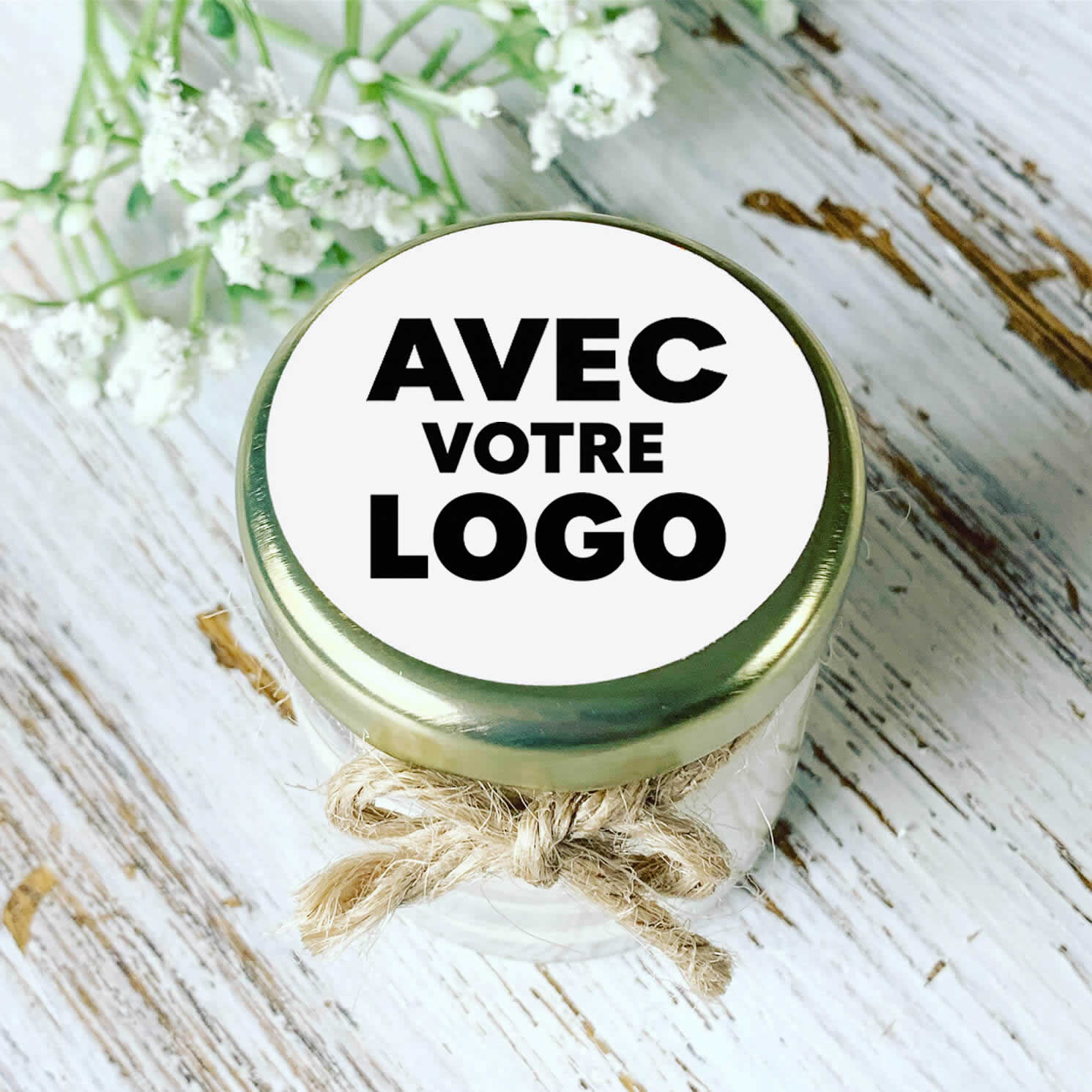 Bougie personnalisée avec logo pour entreprises et événements