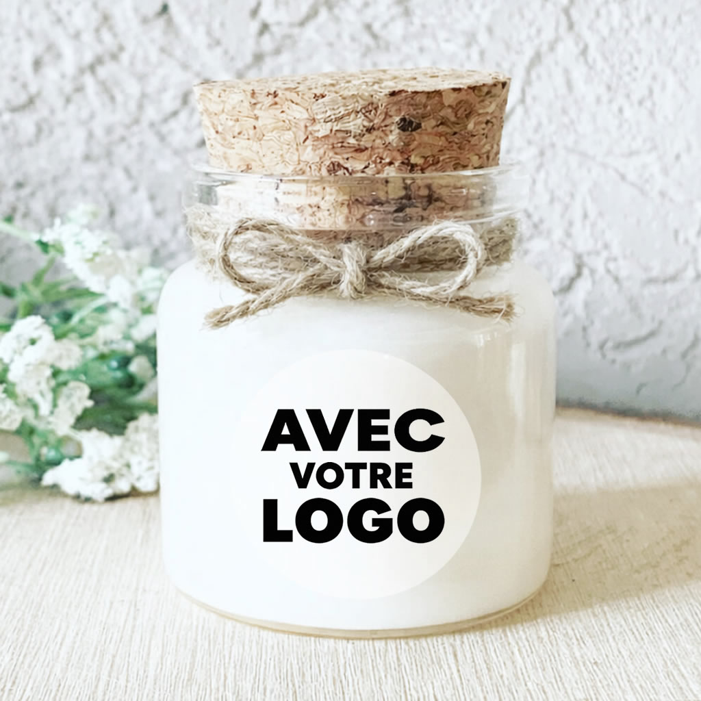 Cadeaux Clients personnalisés avec votre logo, bougie personnalisée parfumée fait-main en Provence