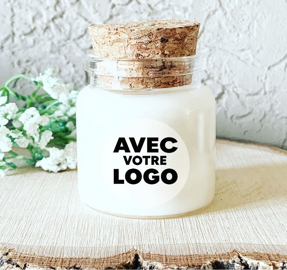 Cadeaux Clients personnalisés avec votre logo, bougie personnalisée parfumée fait-main en Provence