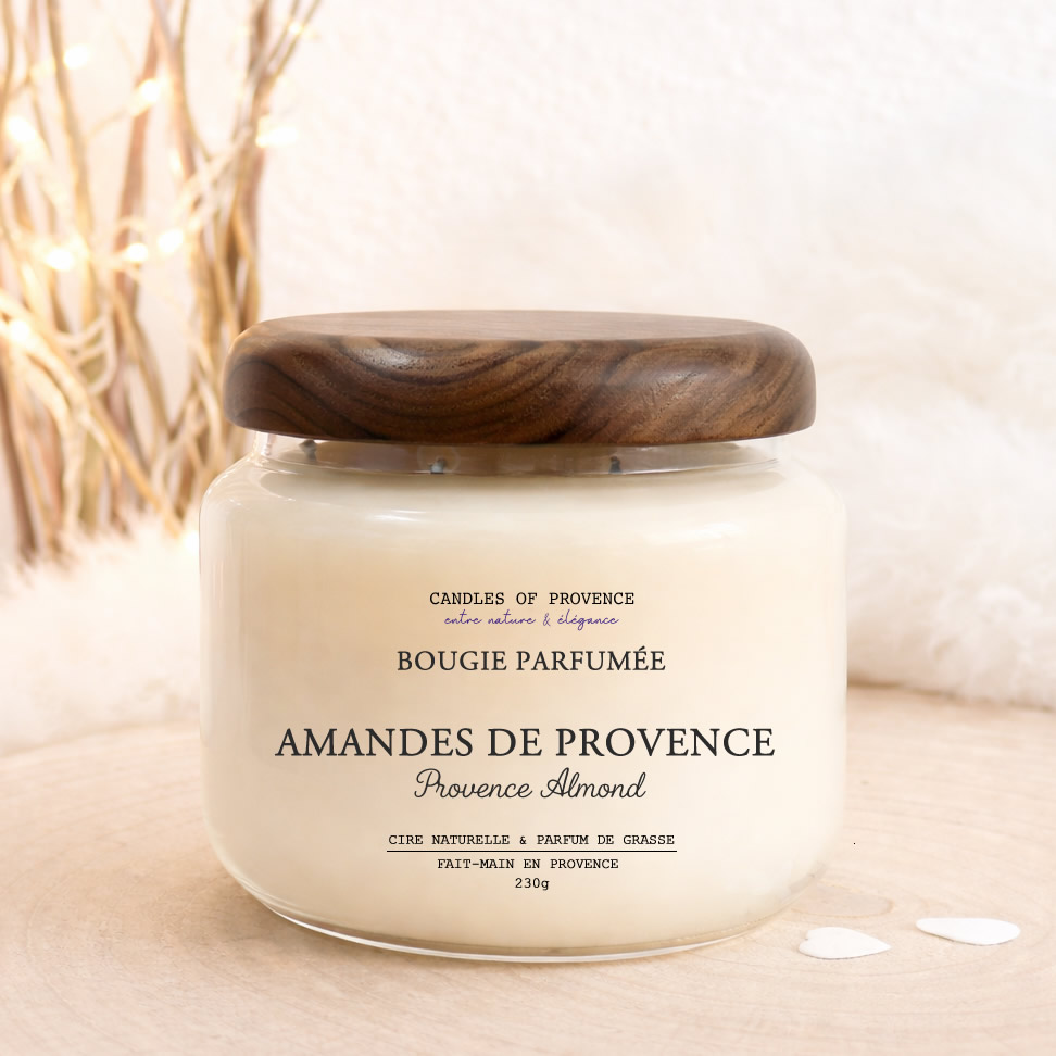 Bougie parfumée Amandes de Provence artisanale fait-main en Provence