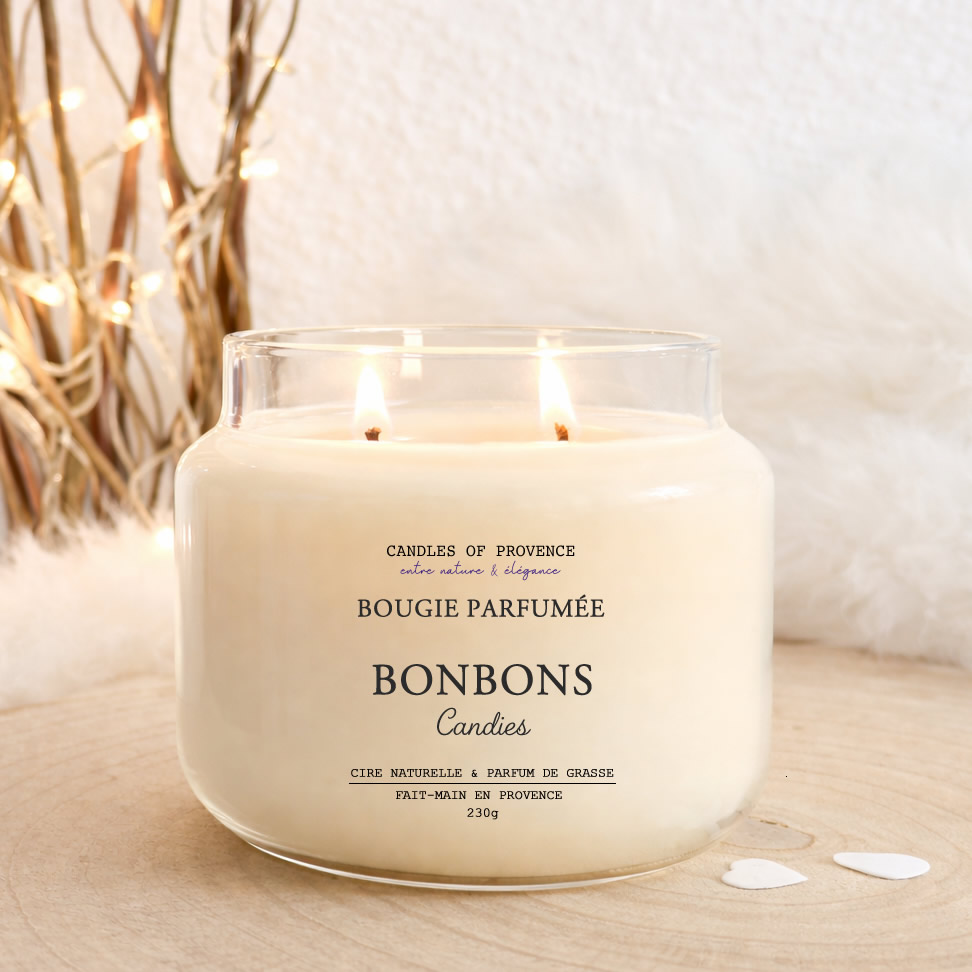 Bougie parfumée Bonbons artisanale fait-main en Provence