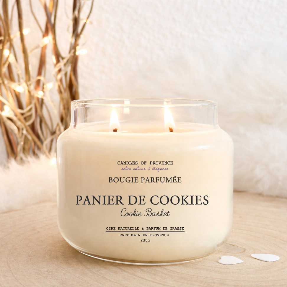 Bougie parfumée Panier de Cookies artisanale fait-main en Provence