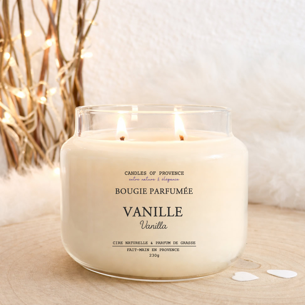 Bougie parfumée Vanille artisanale fait-main en Provence