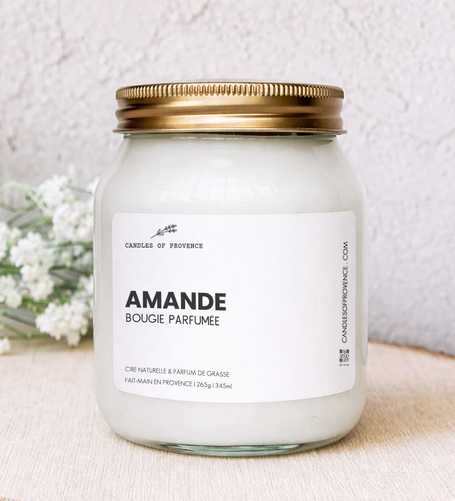 Grande Bougie parfumée Amande Collection Cottage Fait-main en Provence