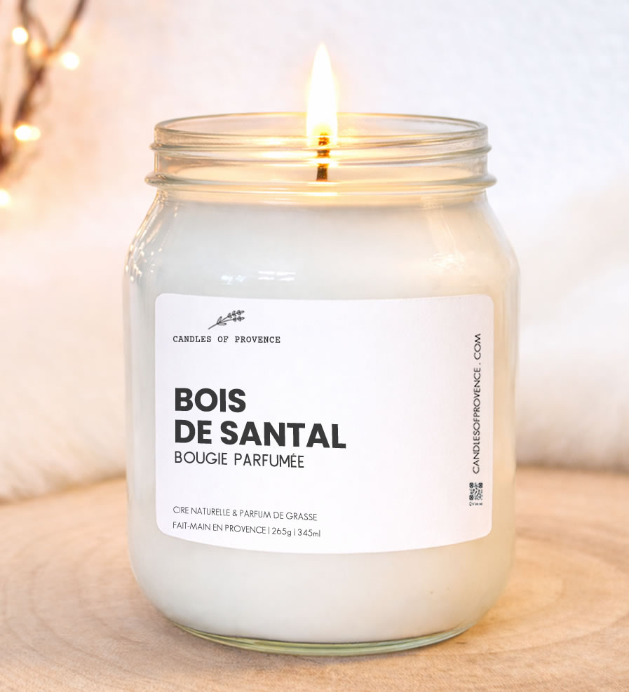 Grande Bougie parfumée Bois de Santal Collection Cottage Fait-main en Provence