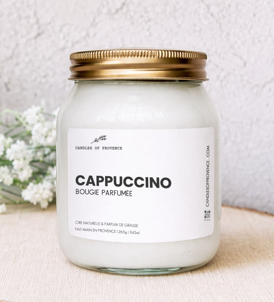Grande Bougie parfumée Cappuccino Collection Cottage Fait-main en Provence