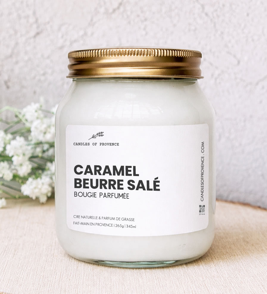 Grande Bougie parfumée Caramel Beurre Salé Collection Cottage Fait-main en Provence