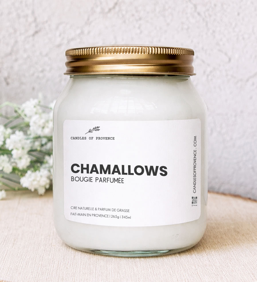 Grande Bougie parfumée Chamallows Collection Cottage Fait-main en Provence