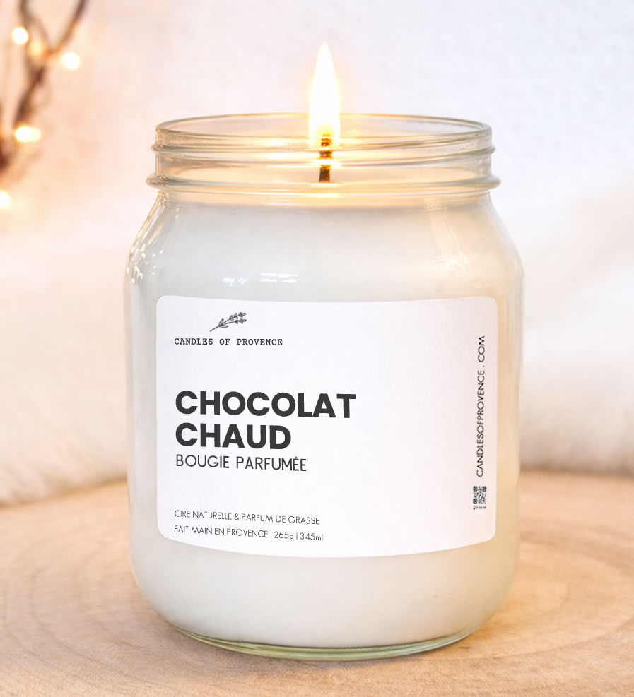 Grande Bougie parfumée Chocolat Chaud Collection Cottage Fait-main en Provence