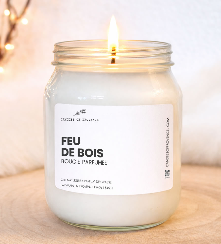 Grande Bougie parfumée Feu de Bois Collection Cottage Fait-main en Provence