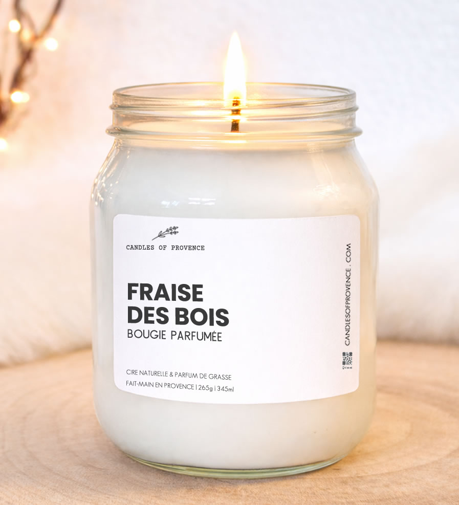 Grande Bougie parfumée Fraise des Bois Collection Cottage Fait-main en Provence