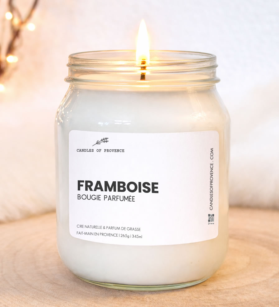 Grande Bougie parfumée Framboise Collection Cottage Fait-main en Provence