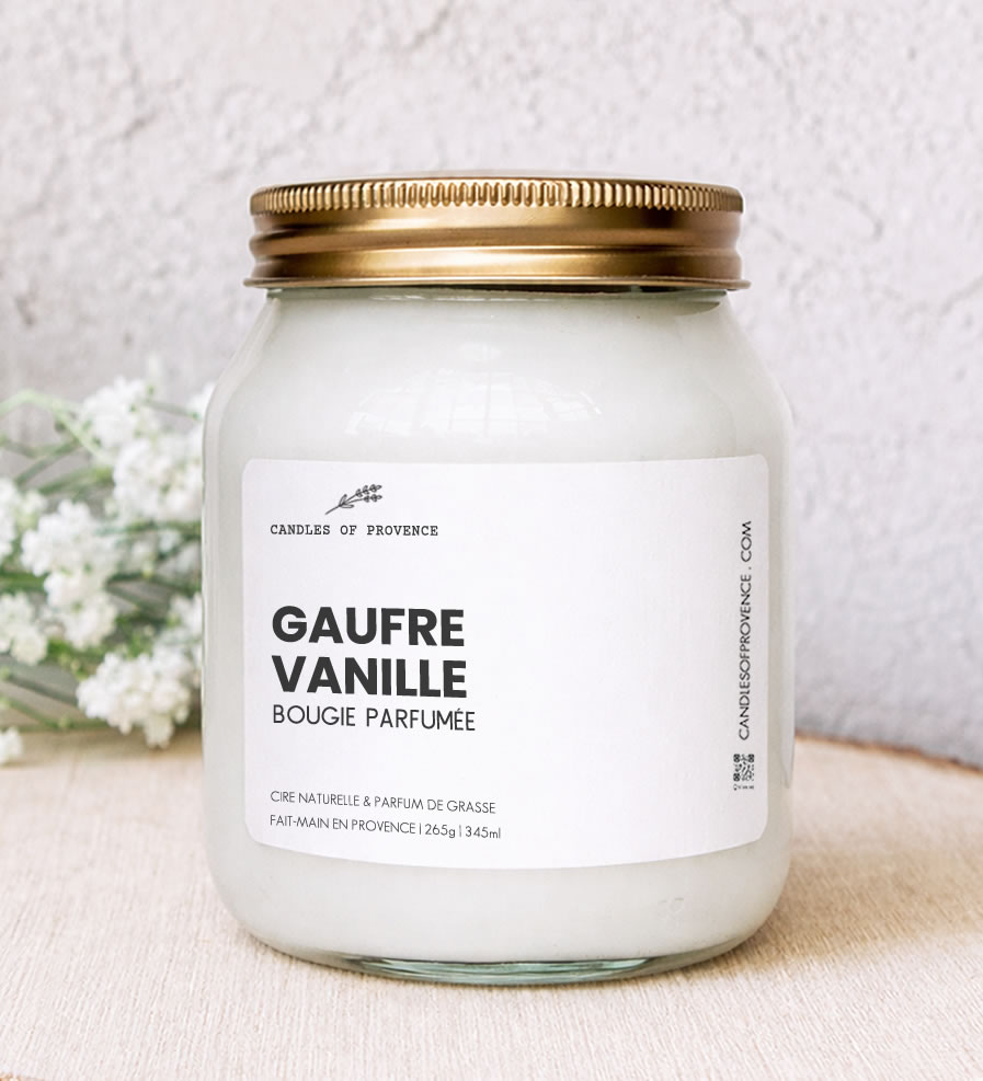 Grande Bougie parfumée Gaufre Vanille Collection Cottage Fait-main en Provence