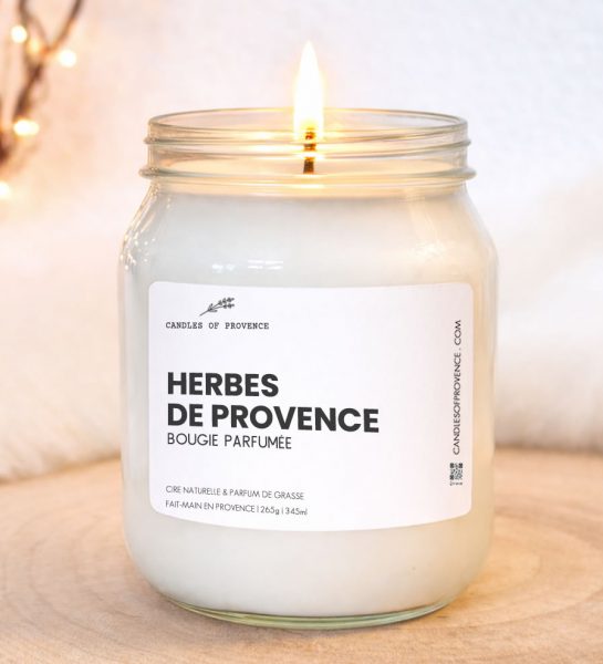 Grande Bougie parfumée Herbes de Provence Collection Cottage Fait-main en Provence