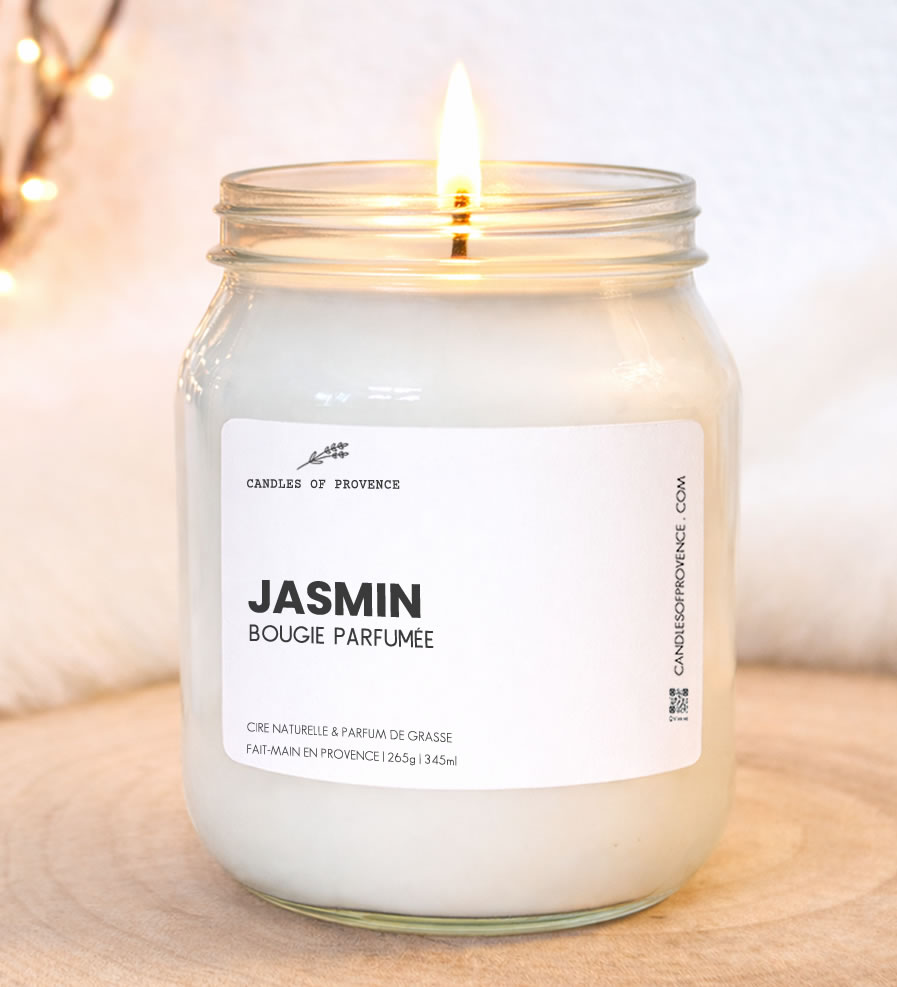 Grande Bougie parfumée Jasmin Collection Cottage Fait-main en Provence