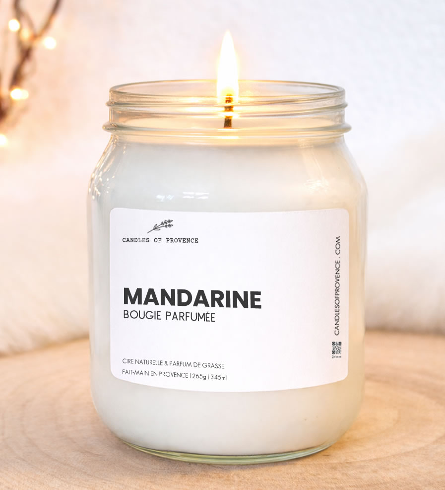 Grande Bougie parfumée Mandarine Collection Cottage Fait-main en Provence