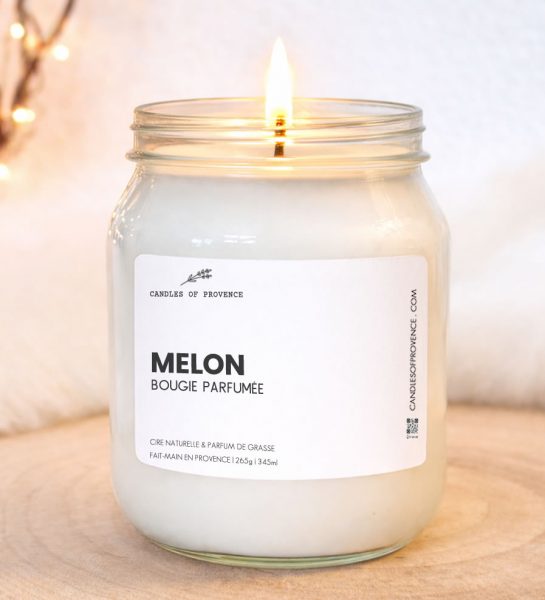 Grande Bougie parfumée Melon Collection Cottage Fait-main en Provence