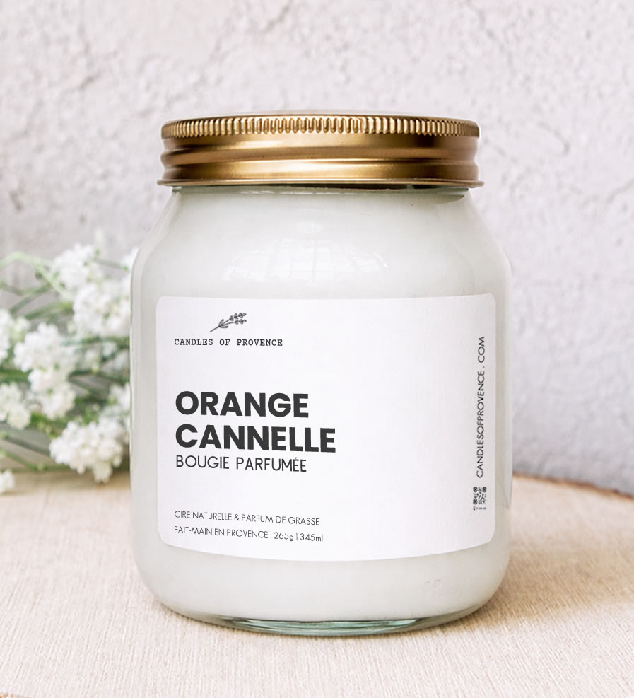Grande Bougie parfumée Orange Cannelle Collection Cottage Fait-main en Provence