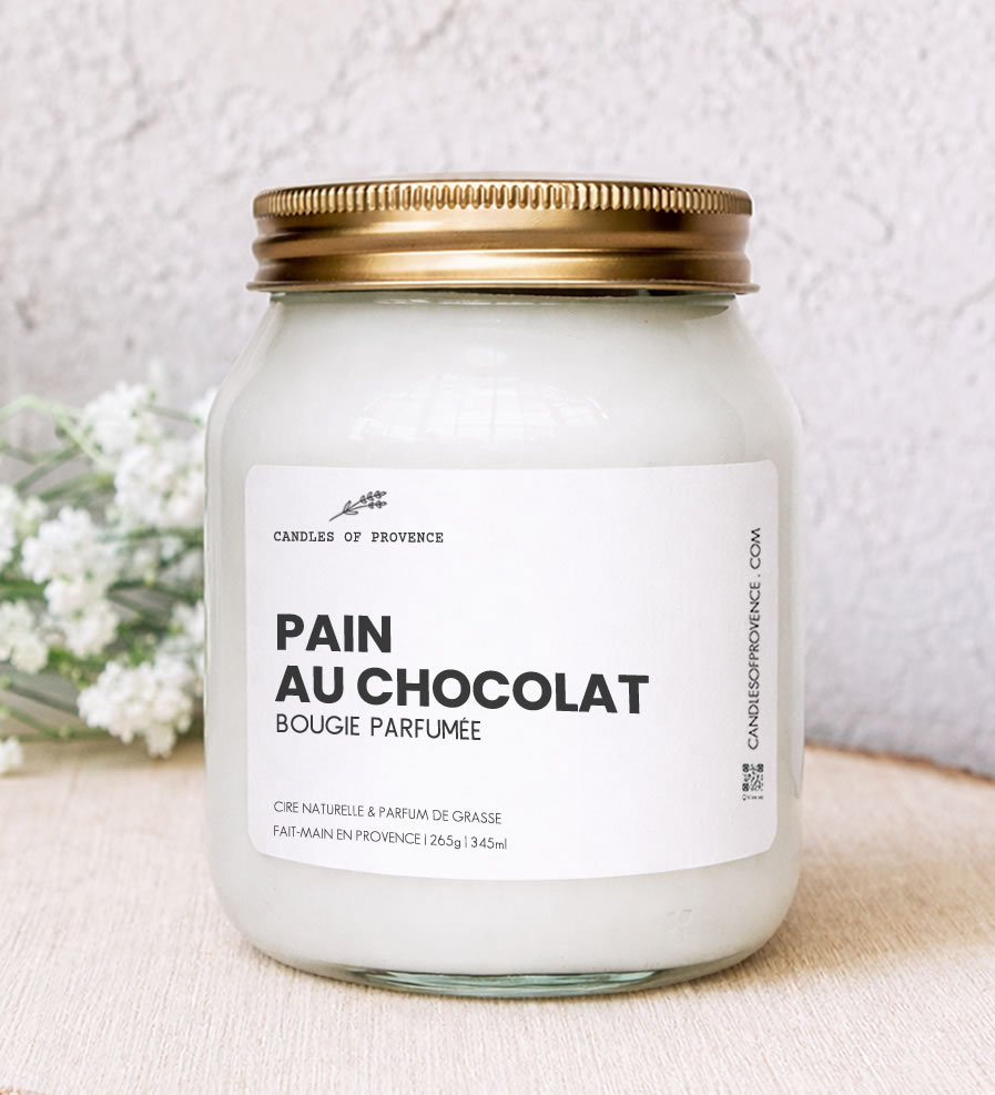 Grande Bougie parfumée Pain au Chocolat Collection Cottage Fait-main en Provence