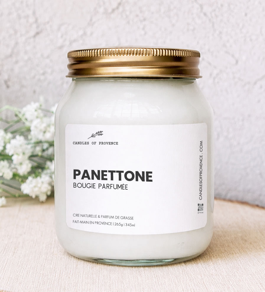 Grande Bougie parfumée Panettone Collection Cottage Fait-main en Provence